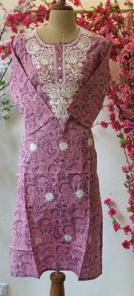 RFSS1743 - Pure Cotton Kalamkari Chicken Kurta