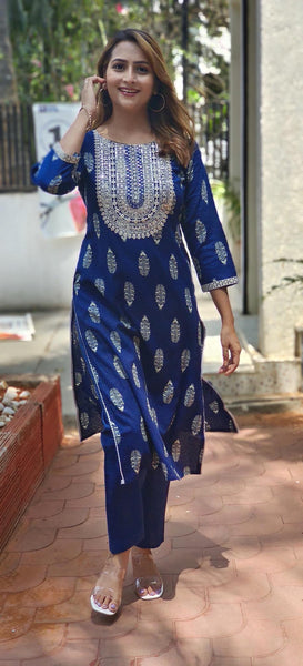 RFSS1816 - Heavy Embroidered Muslin Kurta With Pant