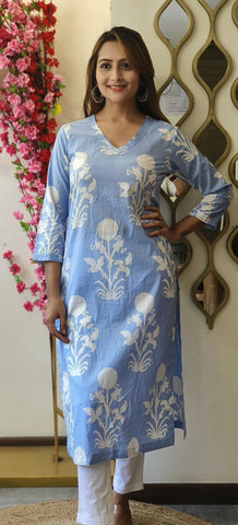 RFSS1827 - Floral Cotton Summer Kurta