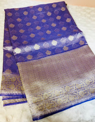 BKS 019 -  Pure Silk Tissue Banarasi saree with Gold Zari work. Comes with unstitched Blouse.