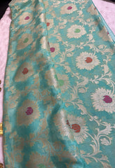 BNM103 - Pure Khaddi Banarasi Chiffon saree with Minakari Zari work. Comes with Stitiched Blouse.