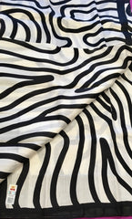 KKT143 PURE SILK MURSHIDABAD SAREE IN BLACK WITH WHITE ZEBRA SRIPES