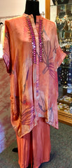 RFSS1910 - Pure Georgette Sharara With Loose Kaftan Top With Sequin Handwork On Shoulder