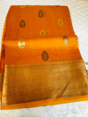 BKS 013 -  Pure Organaza Banarasi  saree with Gold Zari work. Comes with unstitched Blouse