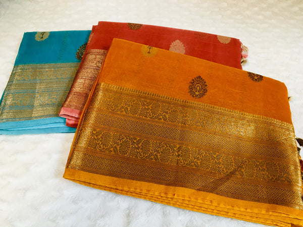 BKS 013 -  Pure Organaza Banarasi  saree with Gold Zari work. Comes with unstitched Blouse