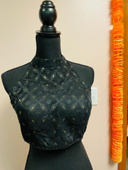 DKF103-Cotton Jamdani Halter Neck Blouse. Can be altered up to size 44