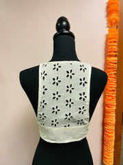 DKF140-Cotton Hakoba Sleeveless Blouse with Racer back design. Can be altered up to size 42