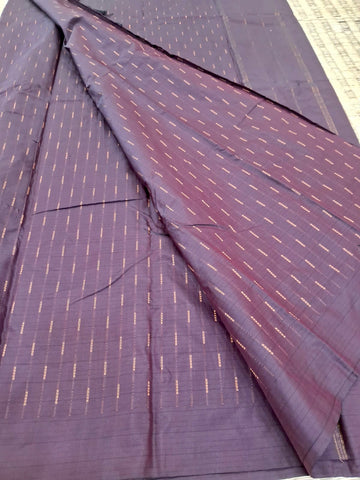 KSS324 Semi Silk Arani Pattu Saree w/ Stitched Blouse In Brown. Fall Peco done. Stitched blouse size: 38 to 46.