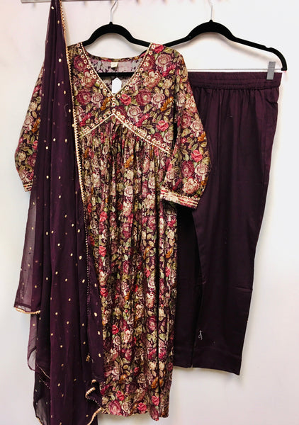 RBD032-Muslin suit with dupatta.