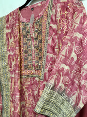 RBD043 - Cotton Light pink chanderi suit. Comes with cotton dupatta.