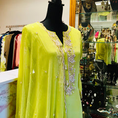 RFSS1649- Limegreen partywear gown.