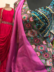 RFSS1758 - Heavy Partywear Printed Silk Lehenga. Comes with Real mirror work Blouse and Dupatta