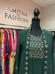 RFSS1657- Stylish indo-western chiffon embroidery  inner top with detachable embroidered jacket and palazzo