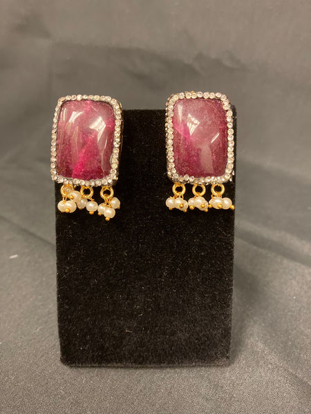 JP167 - Semi-precious stones Ear-ring