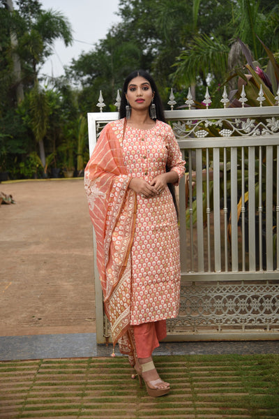 RFSS676 - Full Suit in Muslin with Pants and Dupatta