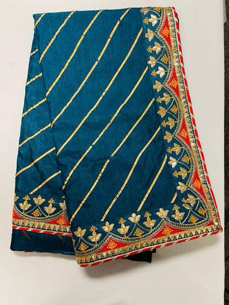 JWG117 - Fancy Raw Silk Saree