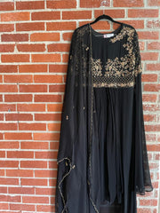 RFSS1102 - Designer Party wear suit with heavy embroidery and stylish sleevs. Comes with sharara and Dupatta