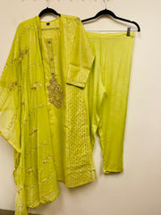 RFSS611 - Full Suit with Seqiun and Gota Work. Comes with Silk Straight Pants and Chiffon Dupatta with Gota Work