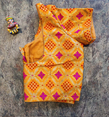 DB20 - Yellow Banarasi Blouse