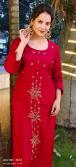 RFSS1312 - Pure Muslin Silk Kurta With Cut-dana Embroidery