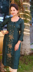 RFSS1312 - Pure Muslin Silk Kurta With Cut-dana Embroidery