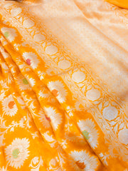 BNM105 - Pure Khaddi Banarasi Chiffon saree with Minakari Zari jaal work. Comes with Stitched Blouse.