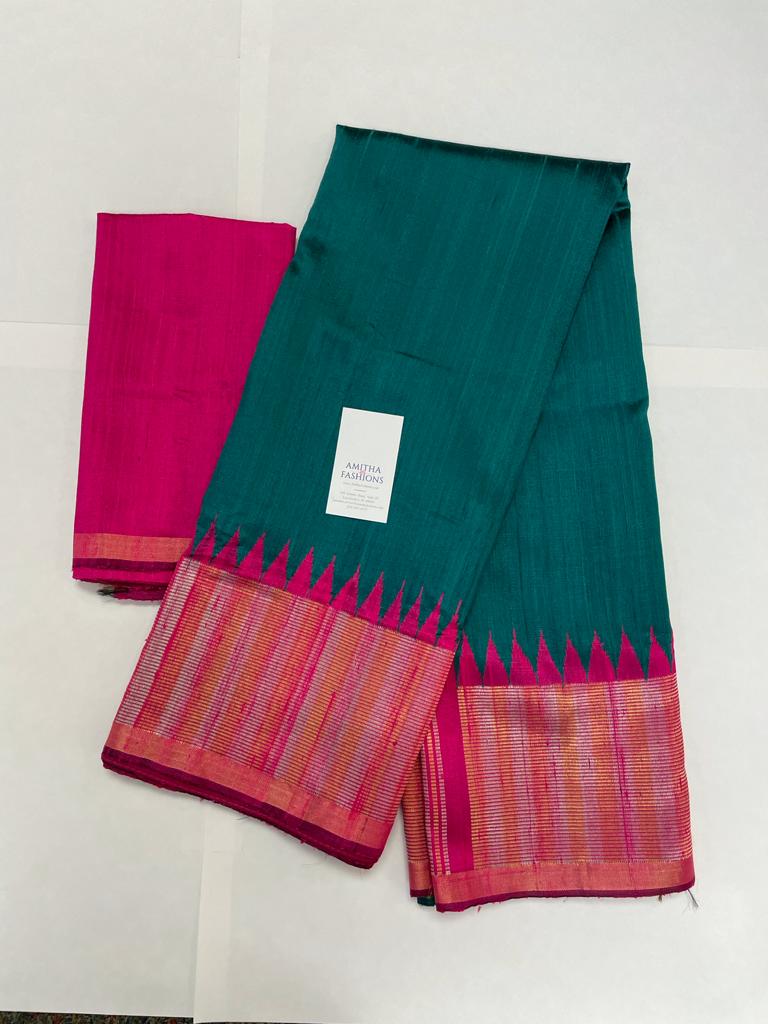 Ikkat Silk Saree With Double Side Pink Kanchipuram Border On Zari  Motifs,Heavy Zari Work On Pallu. Code:J0617IK250901 Cost:… | Silk sarees,  Ikkat silk sarees, Saree